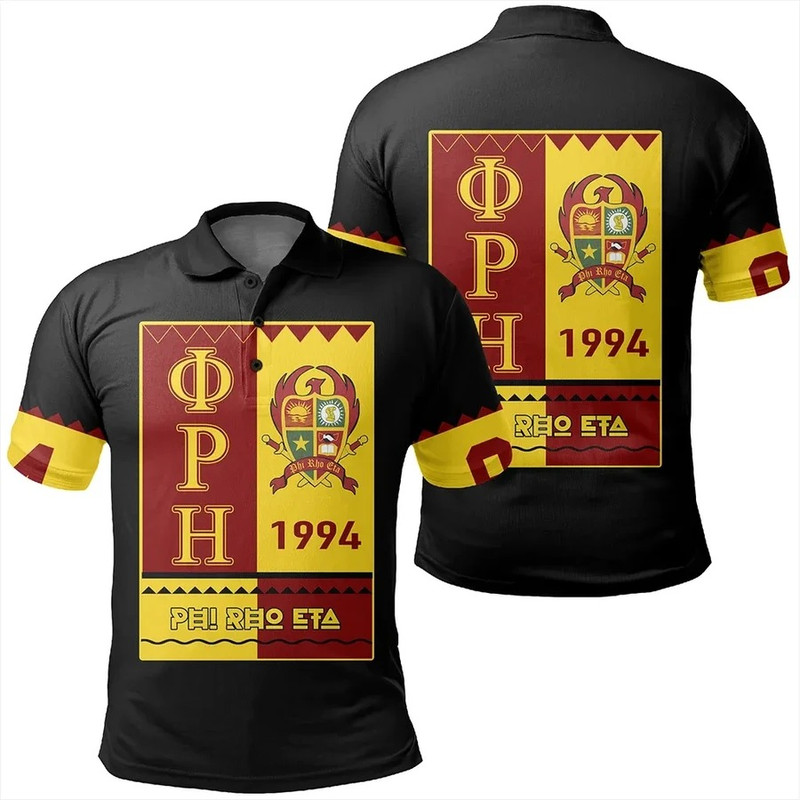 Phi Rho Eta Black Style Polo Shirt, African Polo Shirt For Men Women