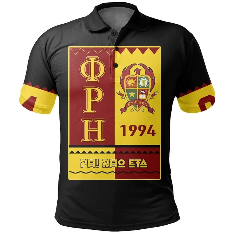 Phi Rho Eta Black Style Polo Shirt, African Polo Shirt For Men Women