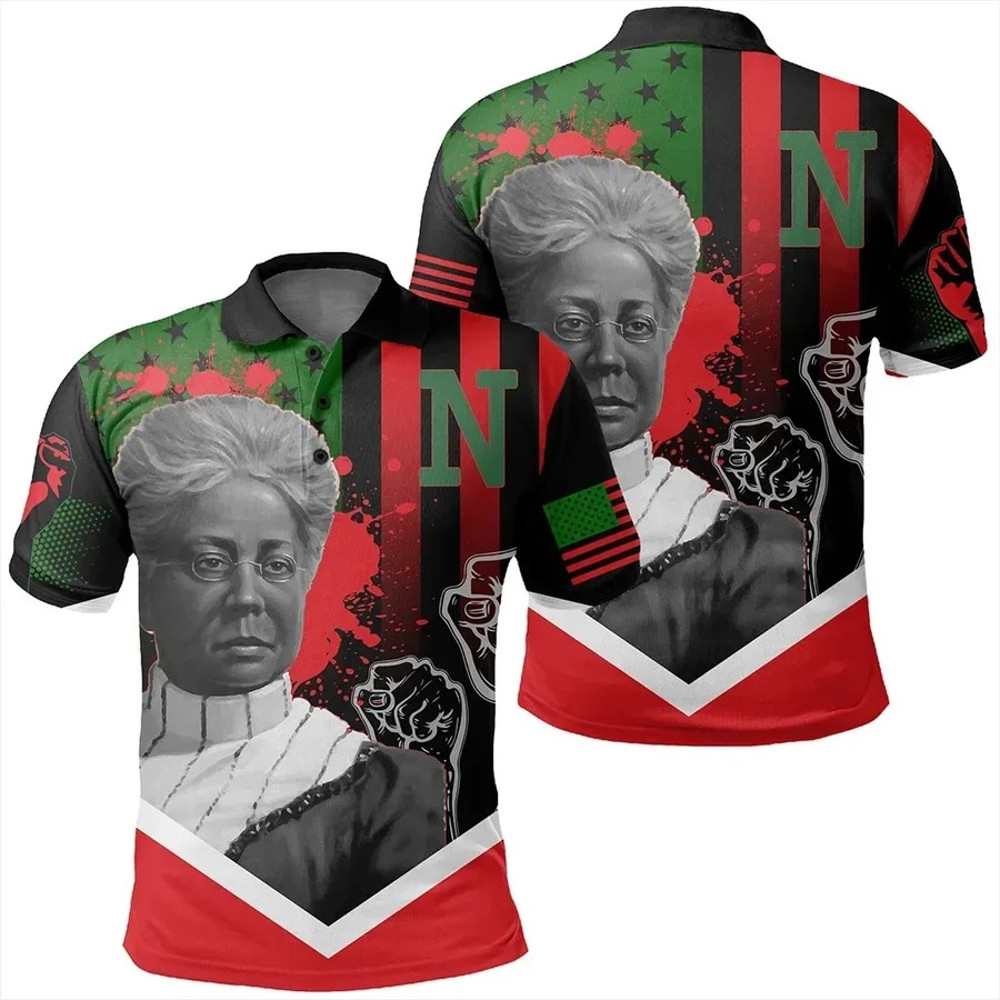 African American Flag Nannie Helen Burroughs Polo Shirt, African Polo Shirt For Men Women