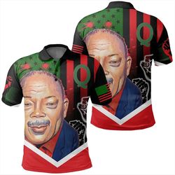 african american flag quincy jones polo shirt, african polo shirt for men women