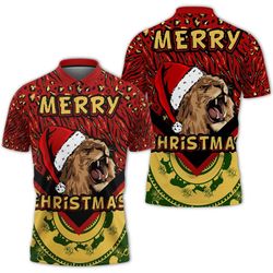 christmas lion women polo shirt, african polo shirt for men women