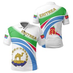 eritrea map and coat of arms polo shirt, african polo shirt for men women