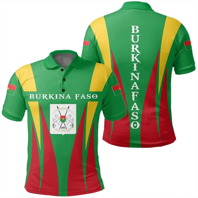 Burkina Faso Polo Shirt Apex Style, African Polo Shirt For Men Women