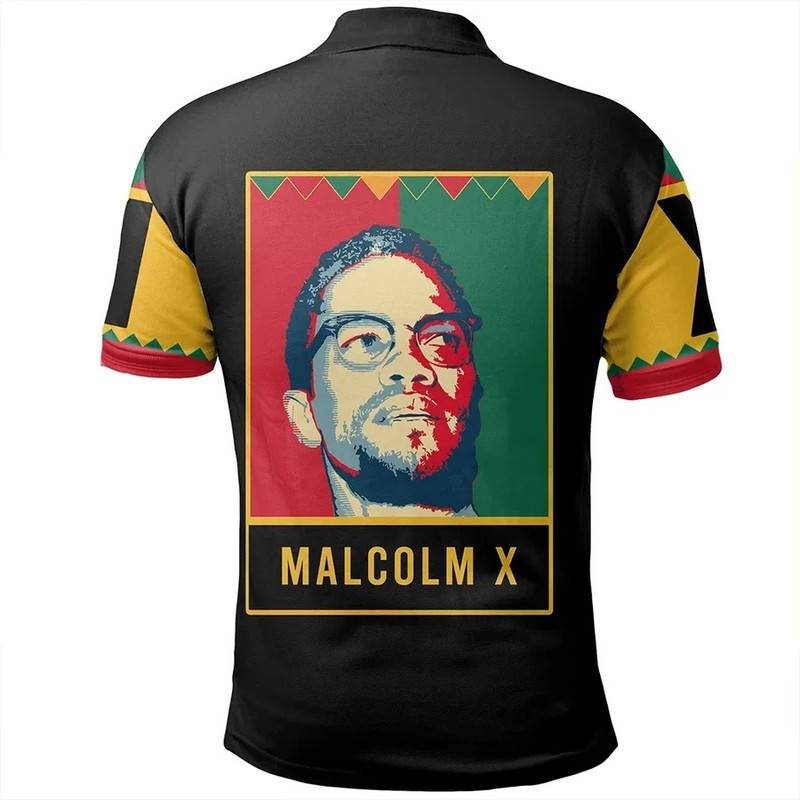 Malcolm X Black History Month Style Men Polo Shirt, African Polo Shirt For Men Women