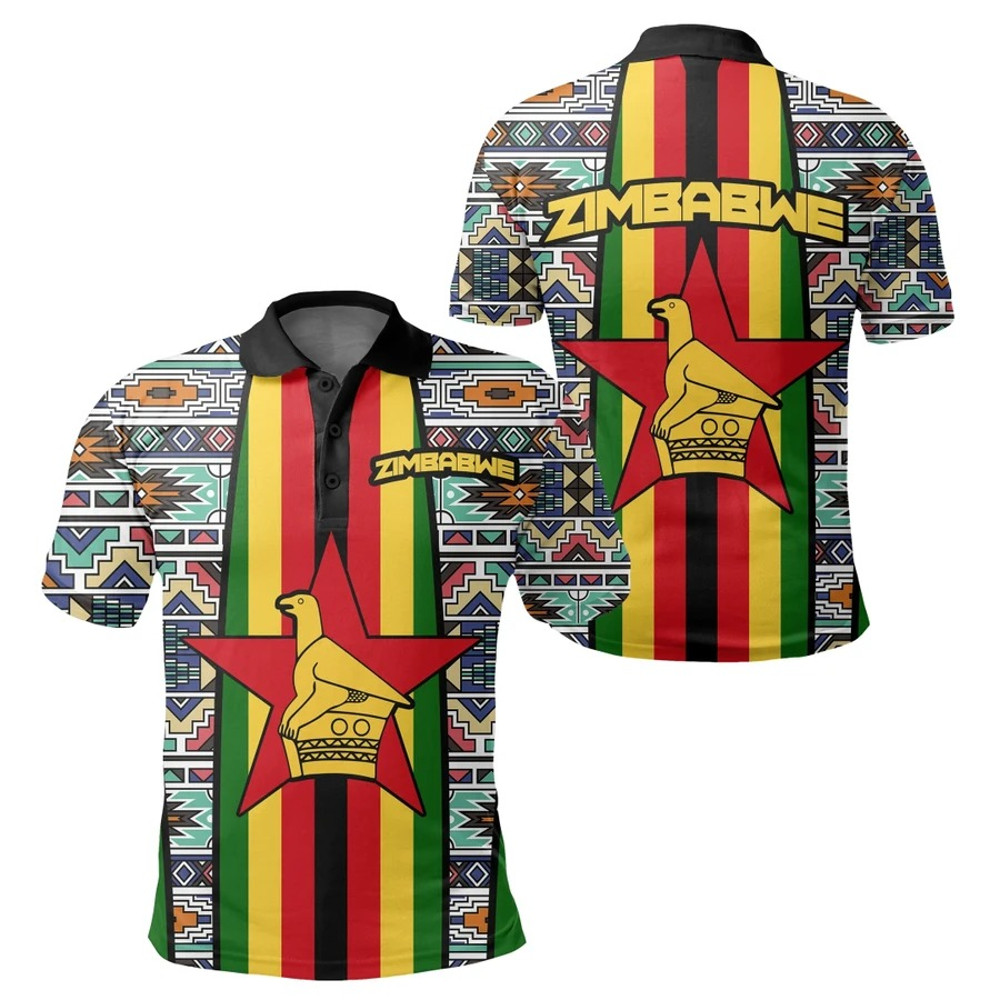 Zimbabwe Coat Of Arms Polo Shirt, African Polo Shirt For Men Women