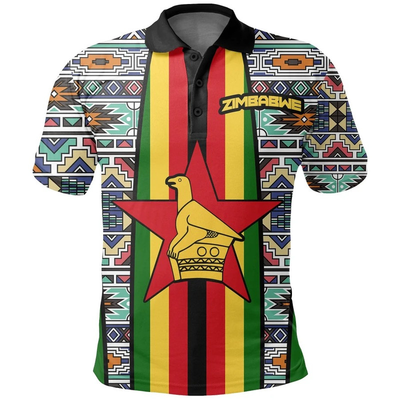Zimbabwe Coat Of Arms Polo Shirt, African Polo Shirt For Men Women