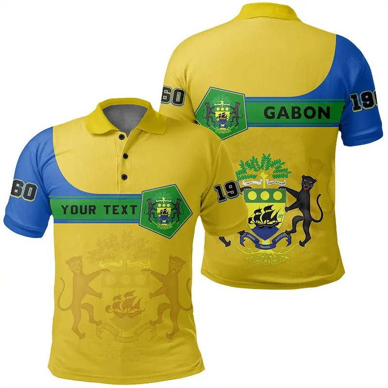 Custom Gabon Polo Shirt Pentagon Style, African Polo Shirt For Men Women