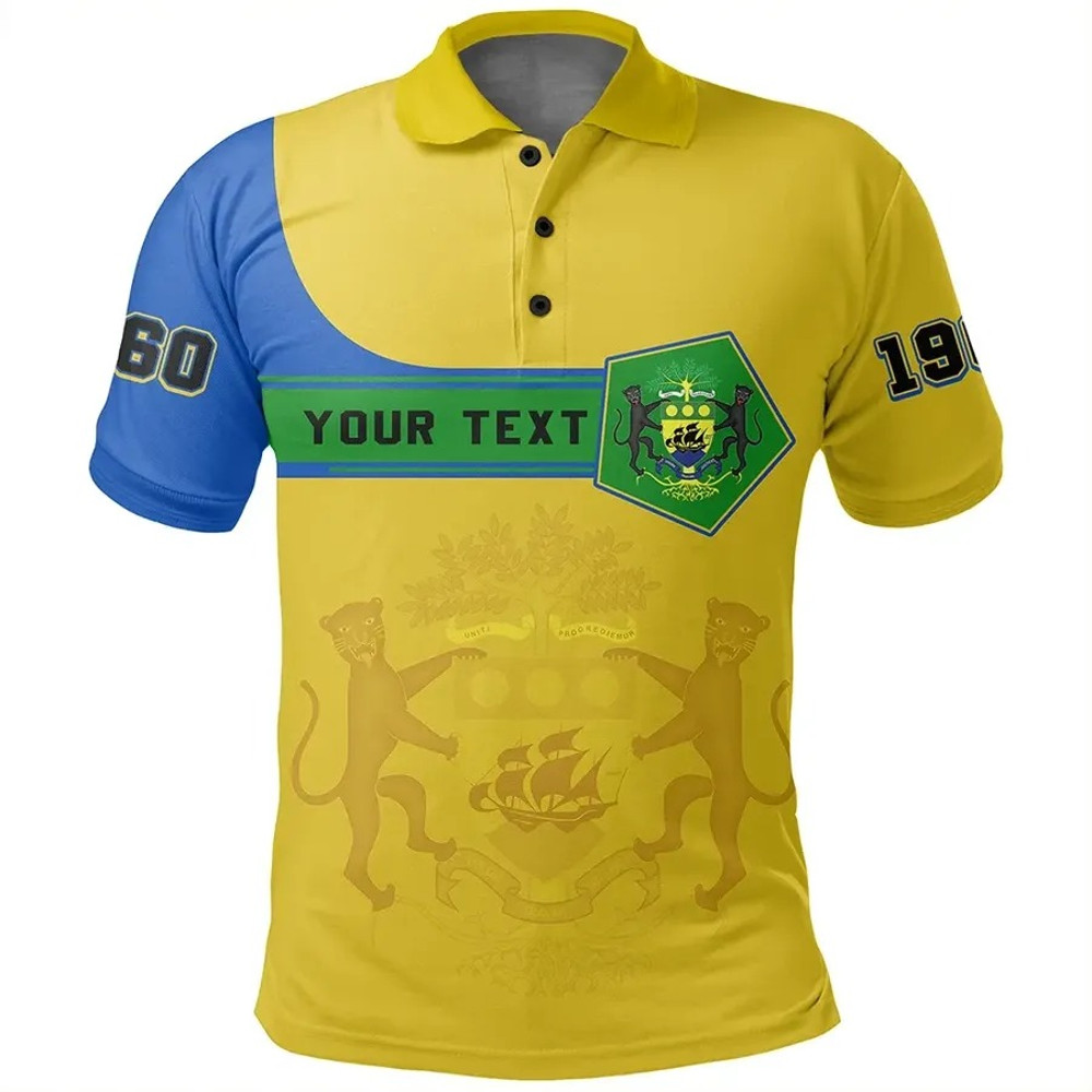 Custom Gabon Polo Shirt Pentagon Style, African Polo Shirt For Men Women