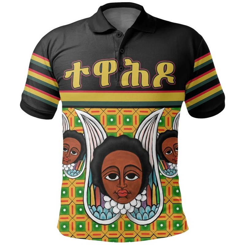 Ethiopia Tewahedo Angel Orthodox Polo Shirt - Quing Style, African Polo Shirt For Men Women