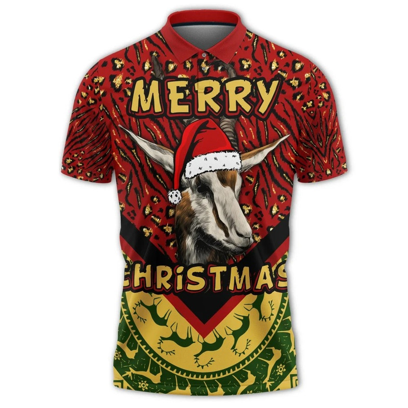 Christmas Springbok Women Polo Shirt, African Polo Shirt For Men Women
