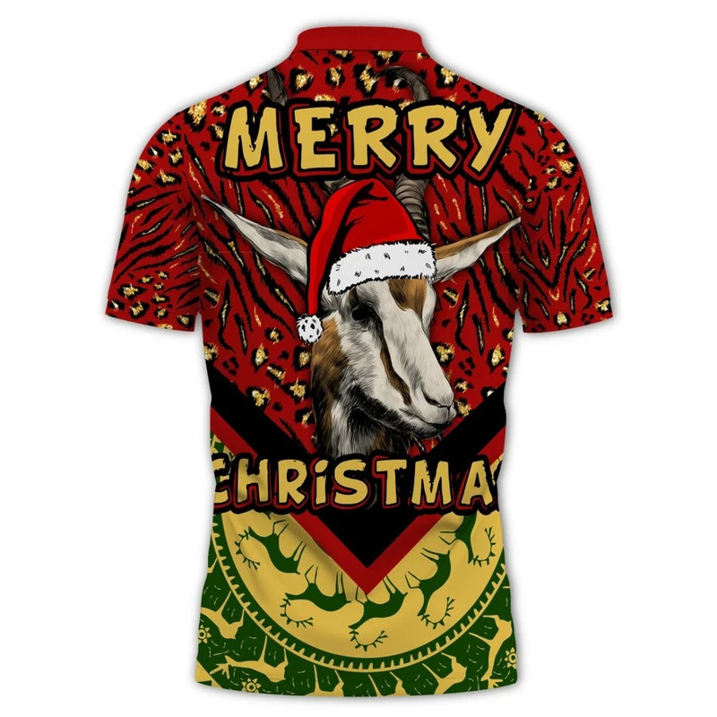 Christmas Springbok Women Polo Shirt, African Polo Shirt For Men Women