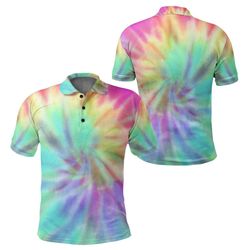 rainbow tie dye polo shirt, african polo shirt for men women