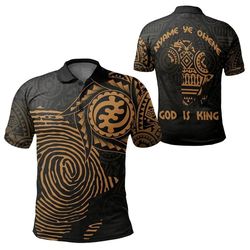 africa polo shirt african heritage nyame ye ohene, african polo shirt for men women