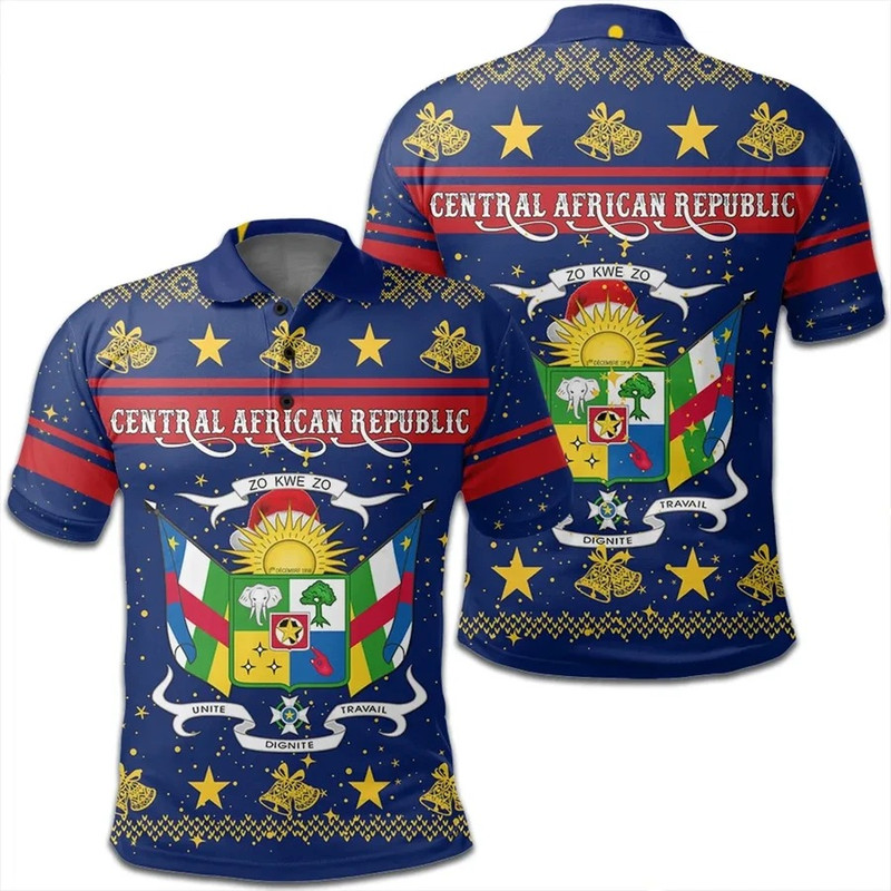 Central African Republic Polo Shirt Christmas, African Polo Shirt For Men Women