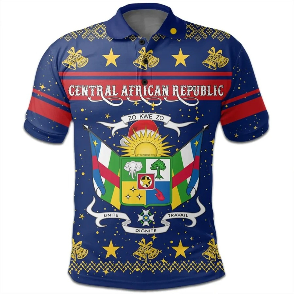 Central African Republic Polo Shirt Christmas, African Polo Shirt For Men Women