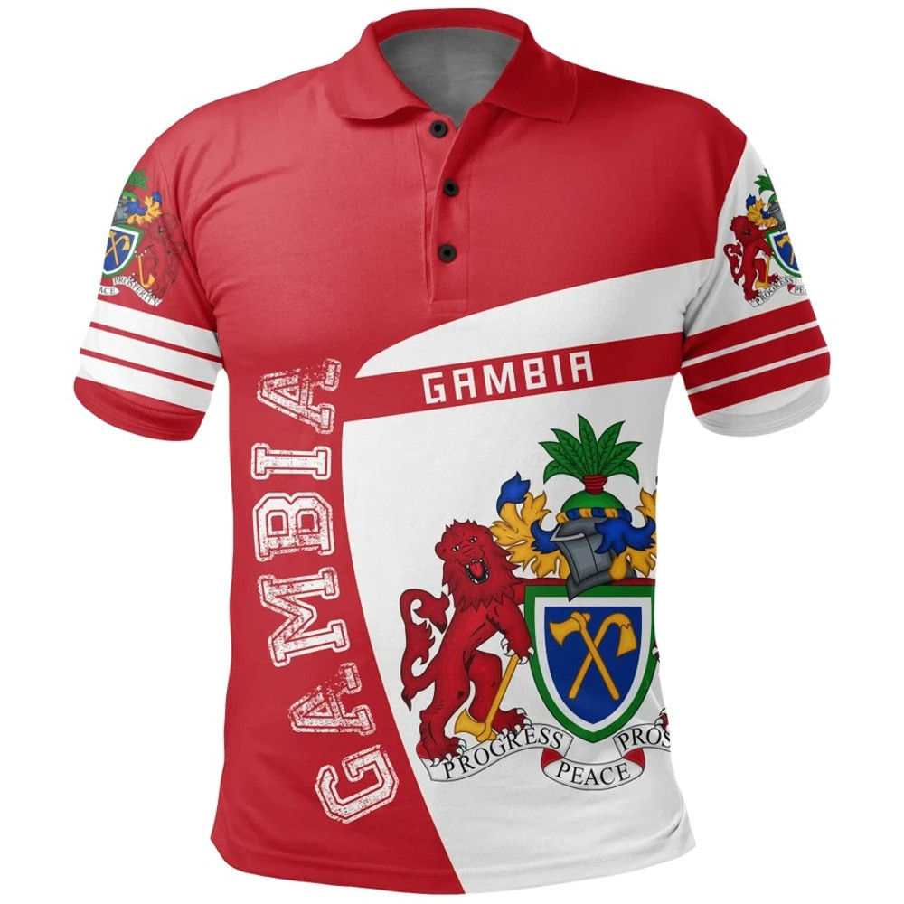 The Gambia Polo Shirt Sport Premium, African Polo Shirt For Men Women