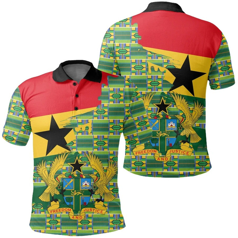 Kente Seamless Green Polo Shirt - Gash Style, African Polo Shirt For Men Women