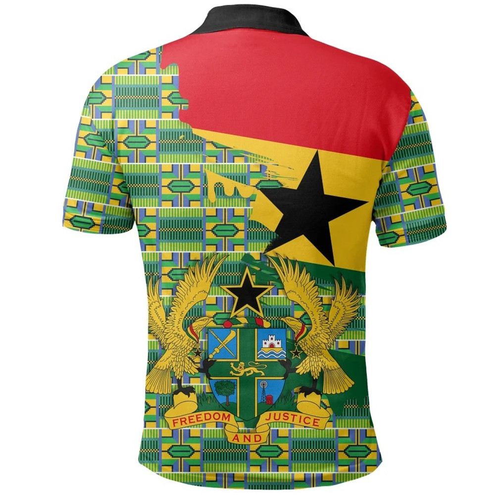 Kente Seamless Green Polo Shirt - Gash Style, African Polo Shirt For Men Women