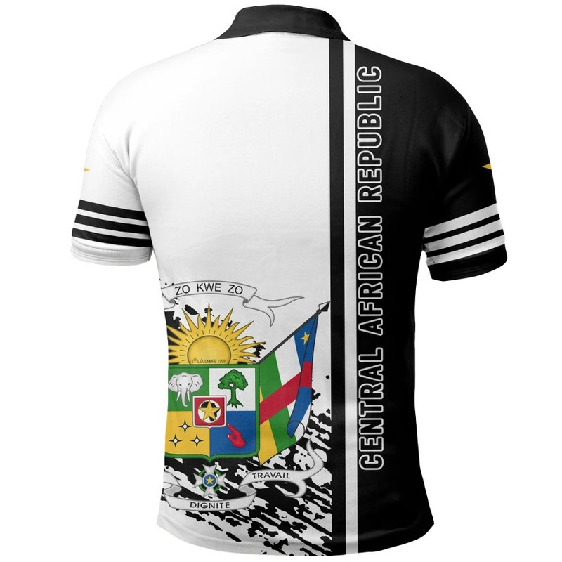 Central African Republic Quarter Style Polo Shirt, African Polo Shirt For Men Women