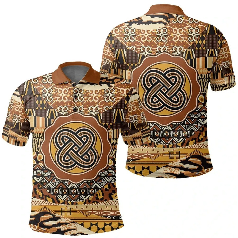 Kramo Bone Polo Shirt Leo Style, African Polo Shirt For Men Women