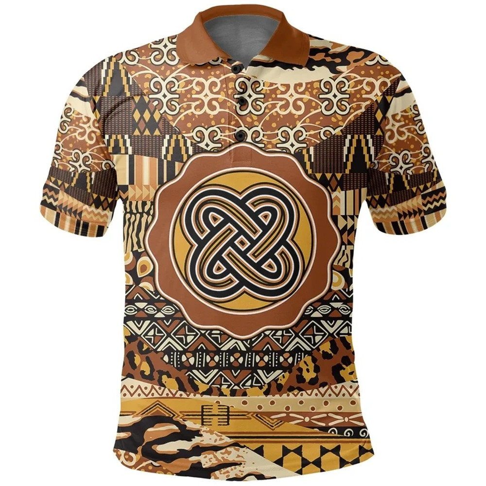 Kramo Bone Polo Shirt Leo Style, African Polo Shirt For Men Women