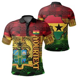 ghana kente customize polo shirt, african polo shirt for men women
