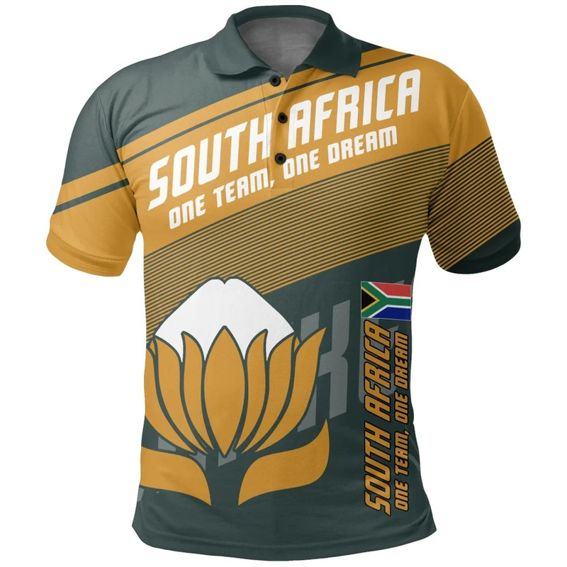 Cricket South Africa Protea Polo Shirt - Brian Style, African Polo Shirt For Men Women