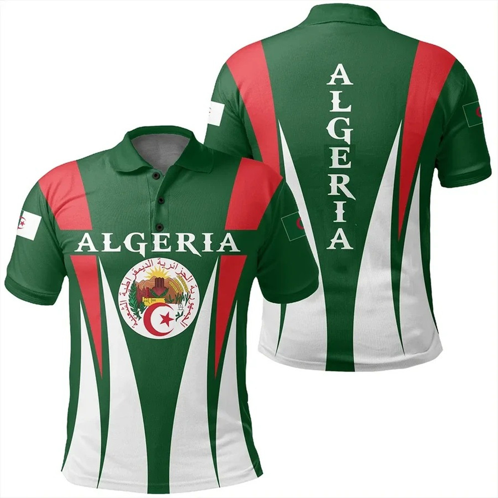 Algeria Polo Shirt Apex Style, African Polo Shirt For Men Women