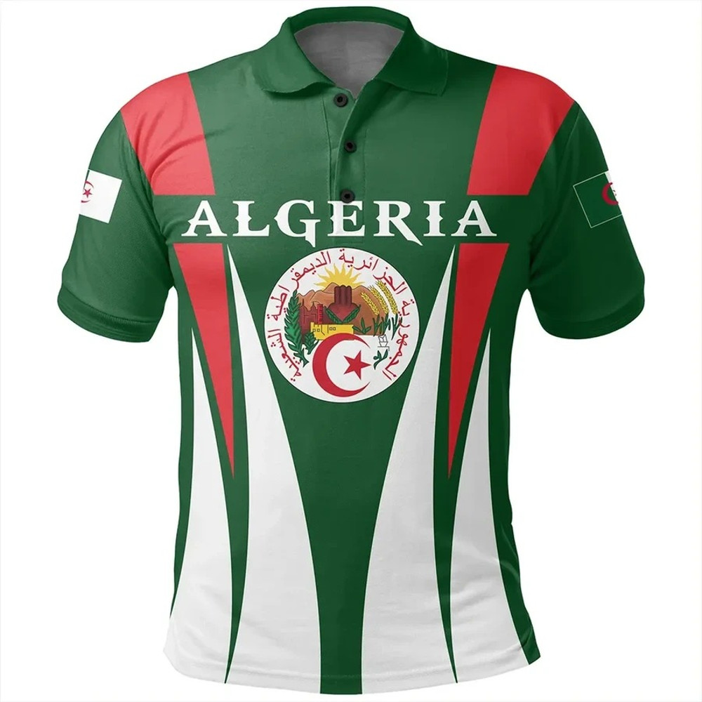 Algeria Polo Shirt Apex Style, African Polo Shirt For Men Women
