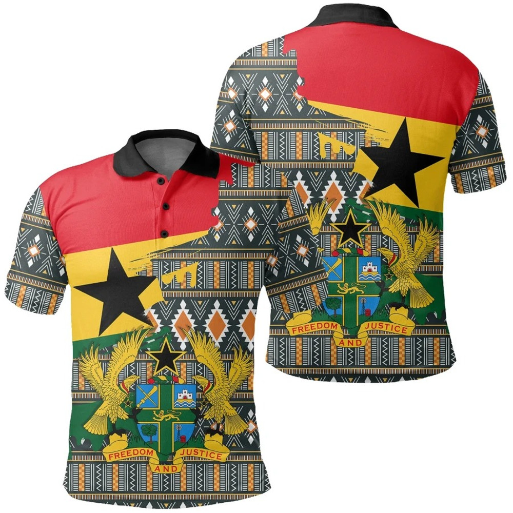 Kente Old Tribal Polo Shirt - Gash Style, African Polo Shirt For Men Women