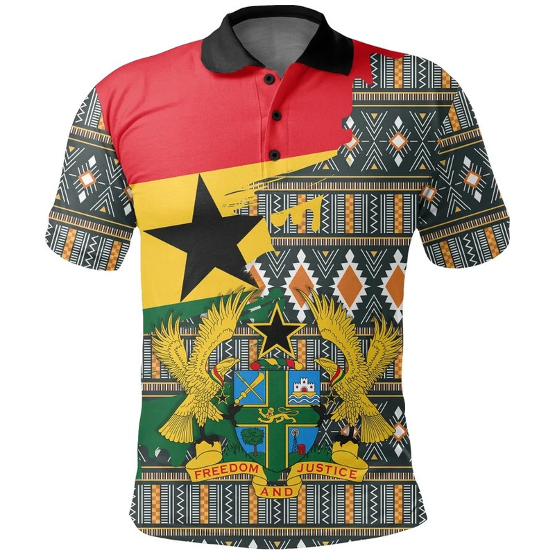 Kente Old Tribal Polo Shirt - Gash Style, African Polo Shirt For Men Women