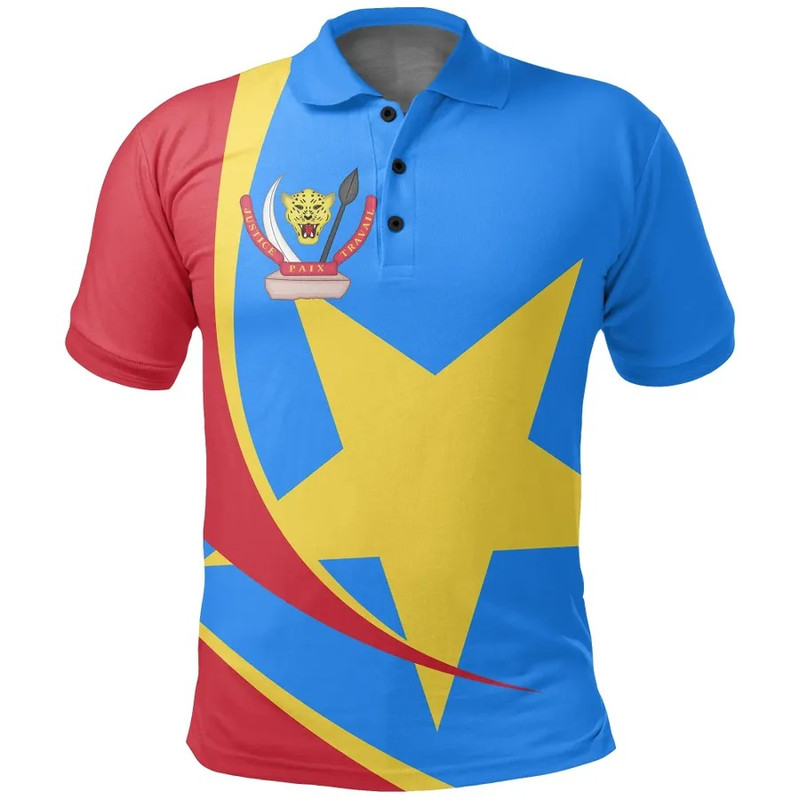 Democratic Republic of the Congo Arch Style Polo Shirt, African Polo Shirt For Men Women