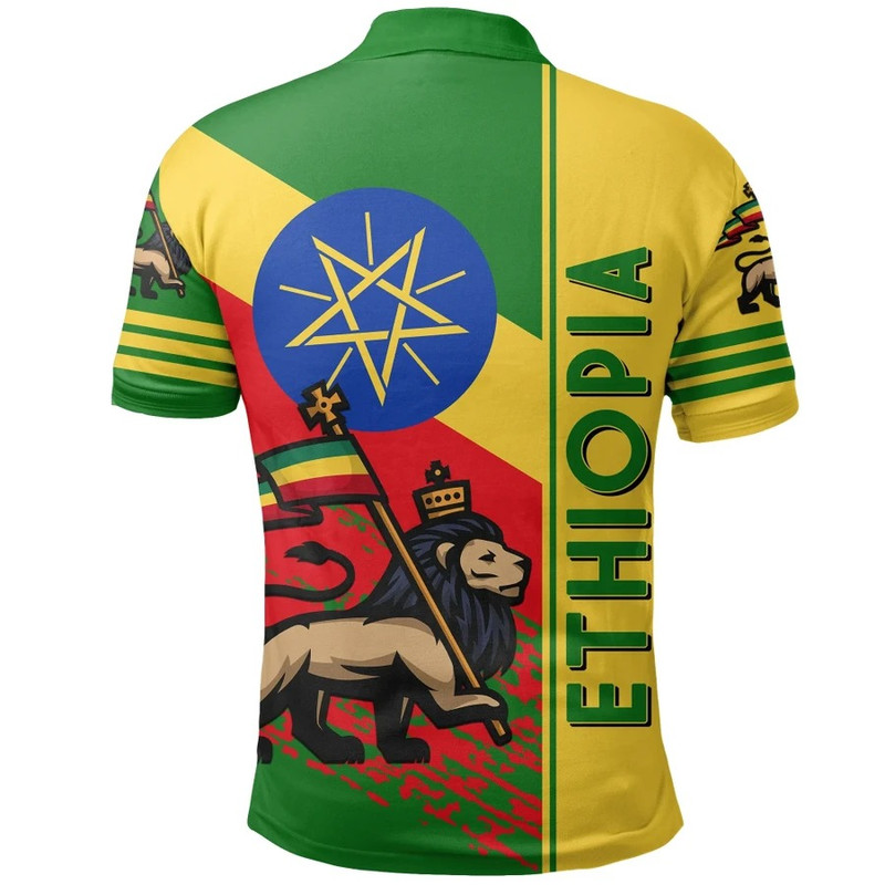 Ethiopia Polo Shirt Quarter Style, African Polo Shirt For Men Women