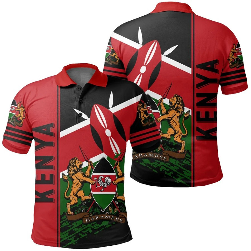 Kenya Polo Shirt Quarter Style, African Polo Shirt For Men Women