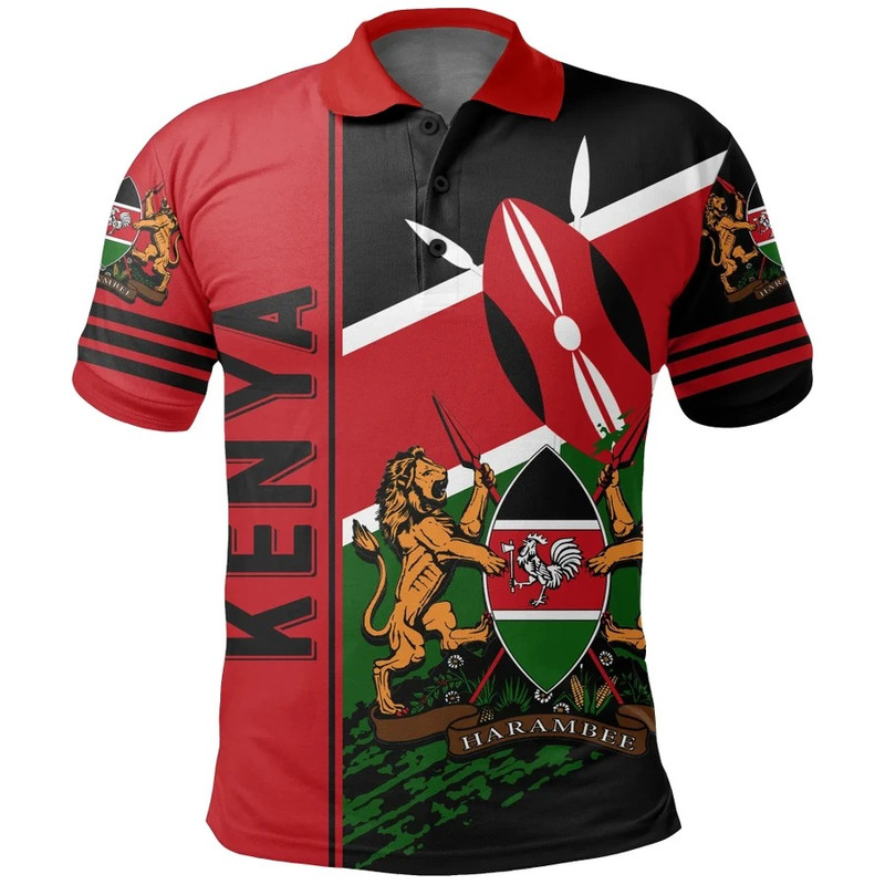 Kenya Polo Shirt Quarter Style, African Polo Shirt For Men Women