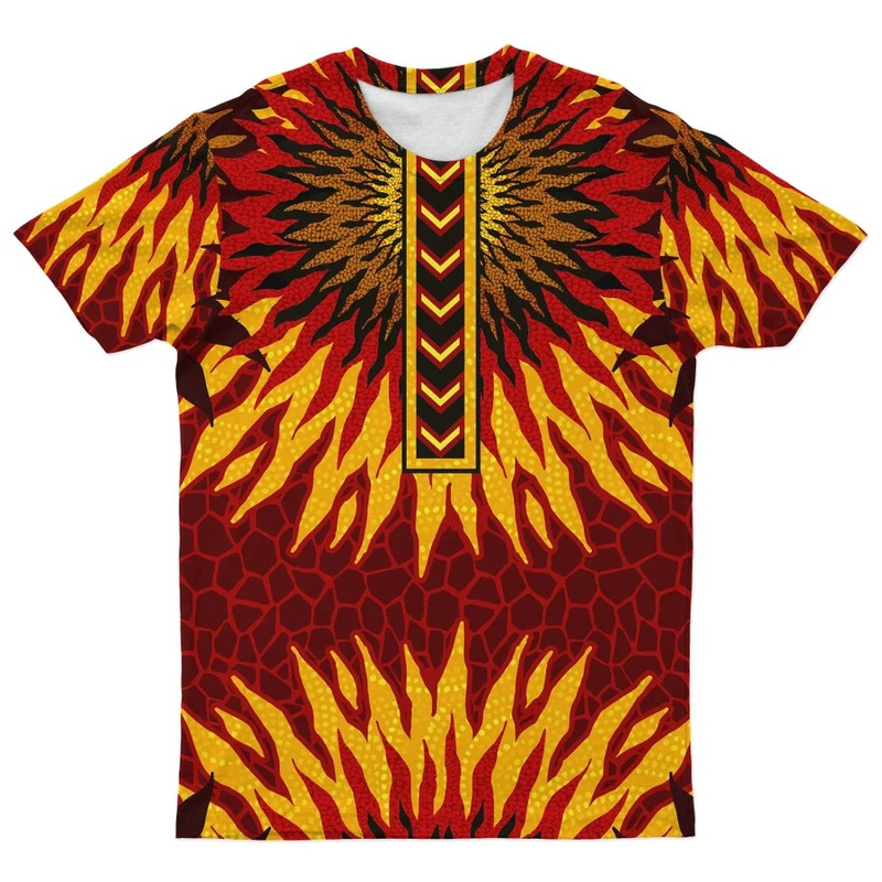 Sunflower African Pattern Tee, African T-shirt For Men Women
