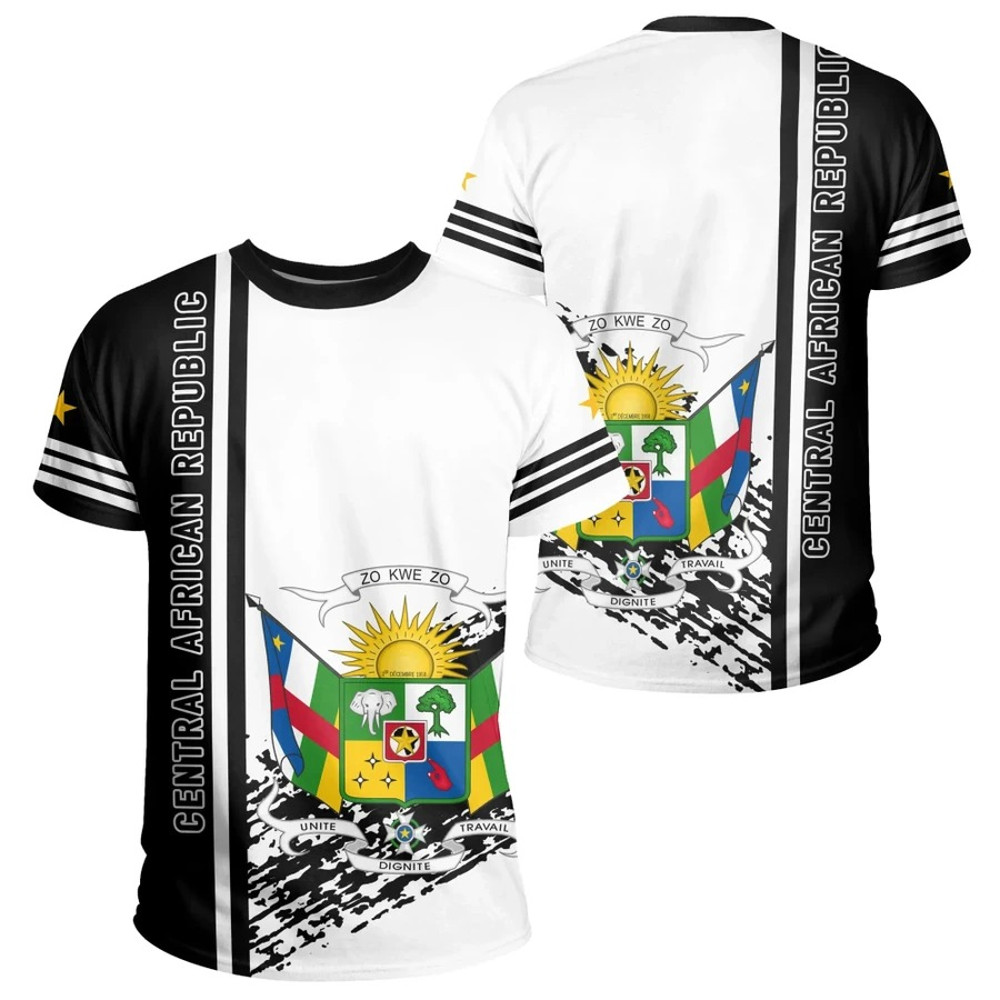 Central African Public Quarter Style T-Shirt, African T-shirt For Men Women