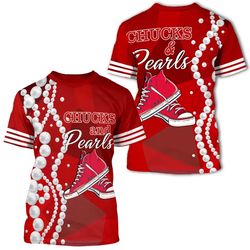 chuck and pearls red t-shirt, african t-shirt for men women