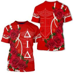 delta iota delta rose pearls t-shirt - aud style, african t-shirt for men women