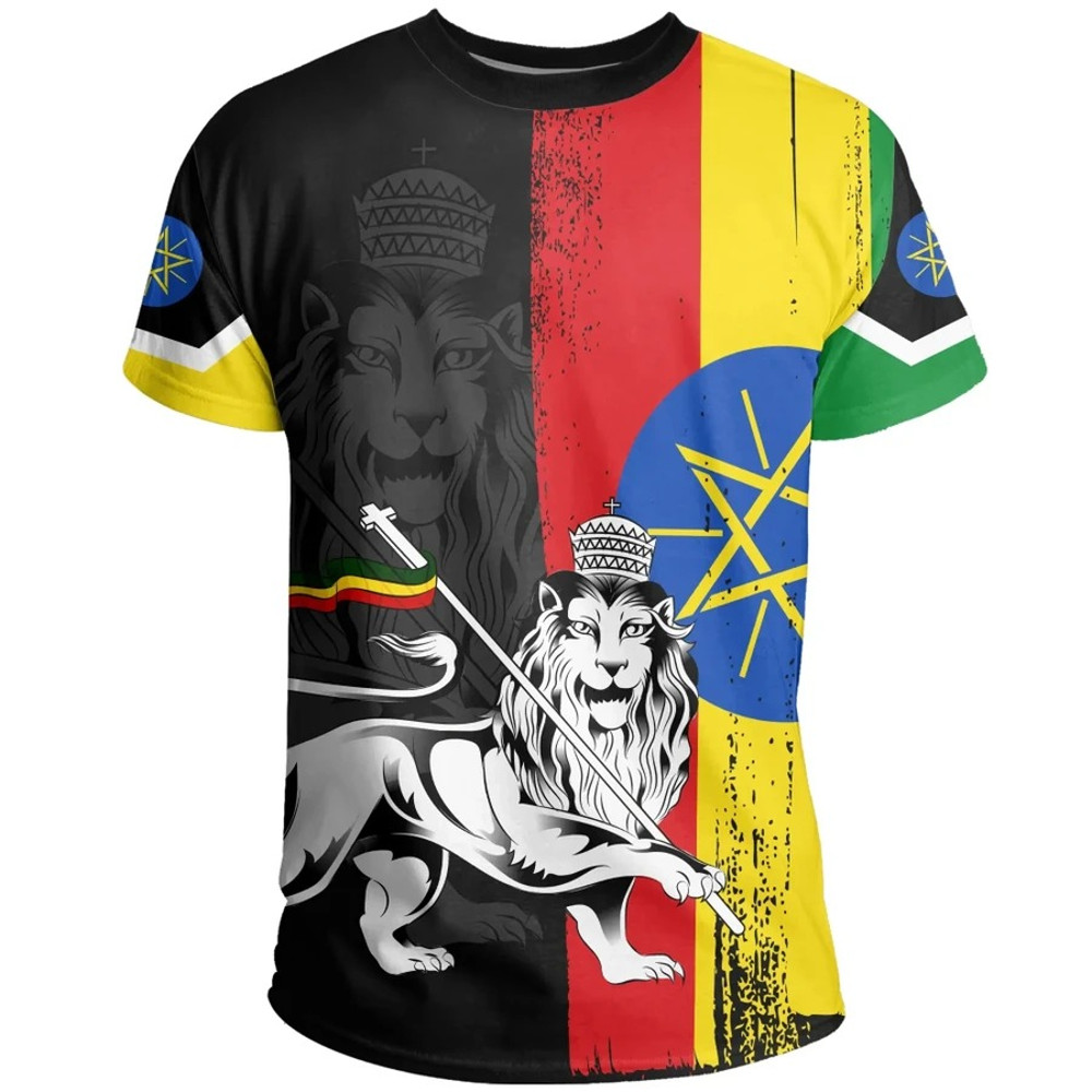 Ethiopia Lion Tee, African T-shirt For Men Women