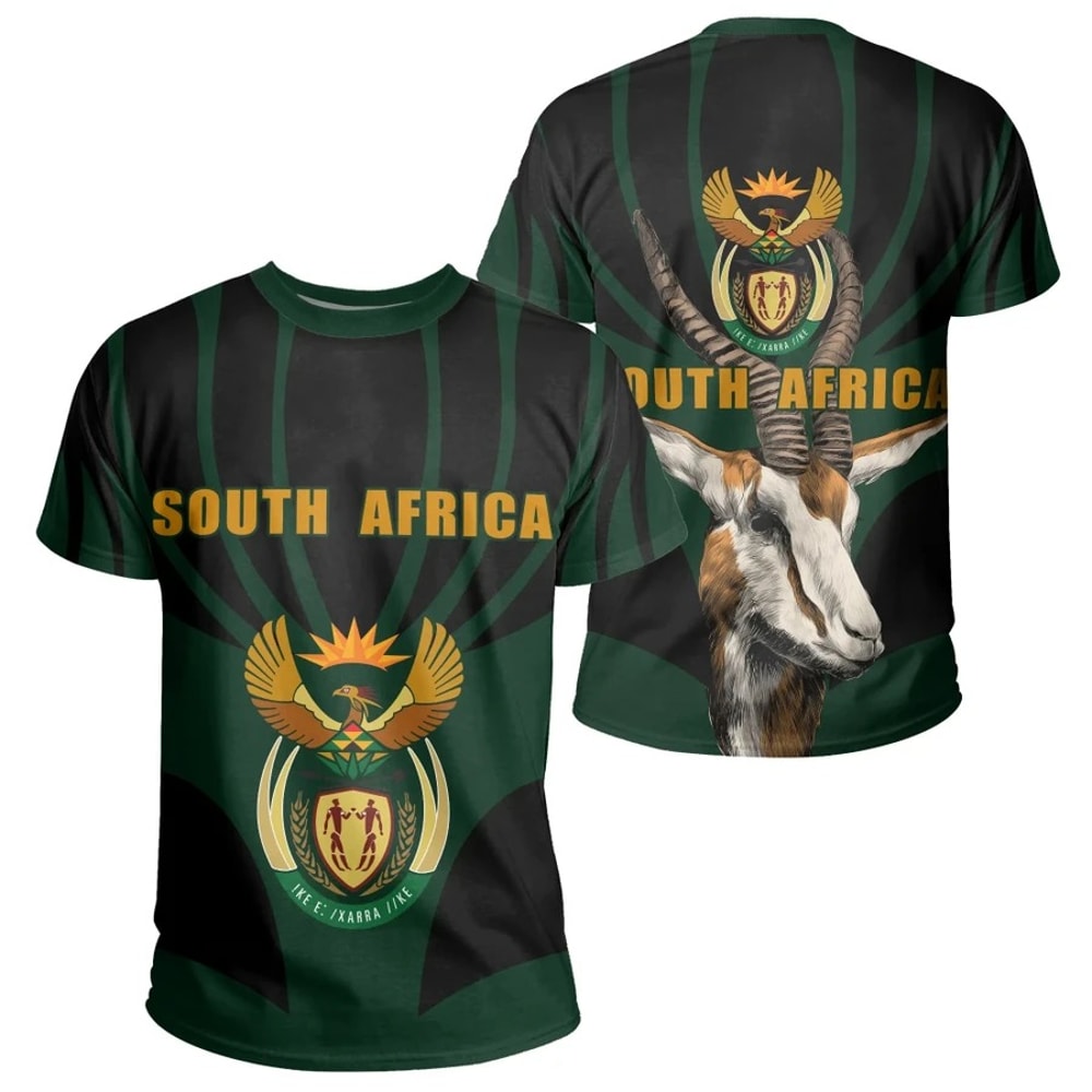 South Africa King Protea Black Tee, African T-shirt For Men Women