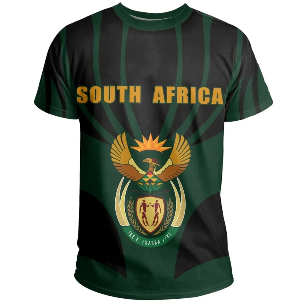 South Africa King Protea Black Tee, African T-shirt For Men Women