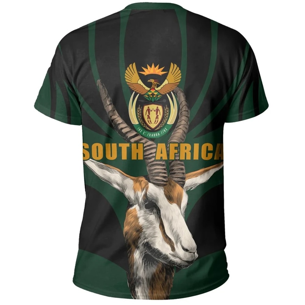 South Africa King Protea Black Tee, African T-shirt For Men Women