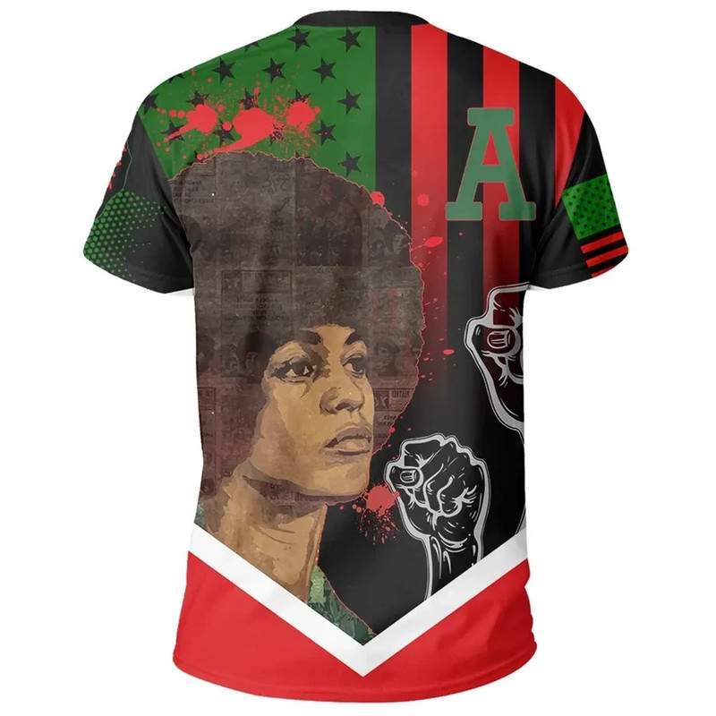 African American Flag Angela Davis T-shirt, African T-shirt For Men Women