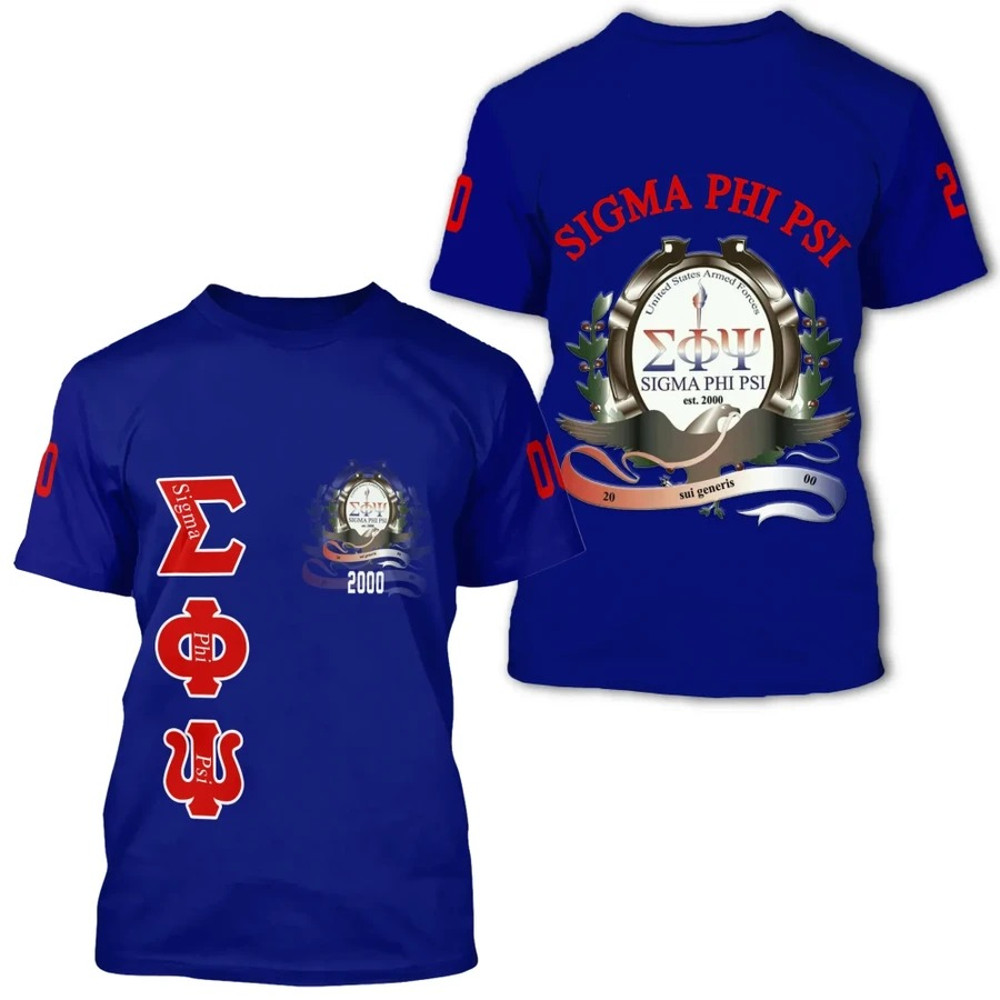 Sigma Phi Psi Style Blue T-Shirt, African T-shirt For Men Women