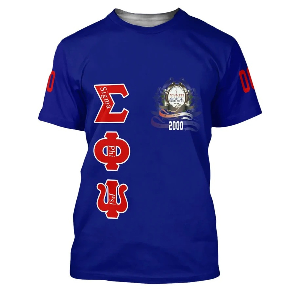 Sigma Phi Psi Style Blue T-Shirt, African T-shirt For Men Women