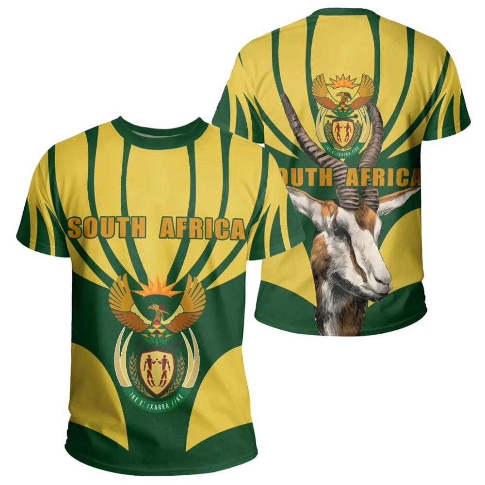 South Africa King Protea Yellow Tee, African T-shirt For Men Women