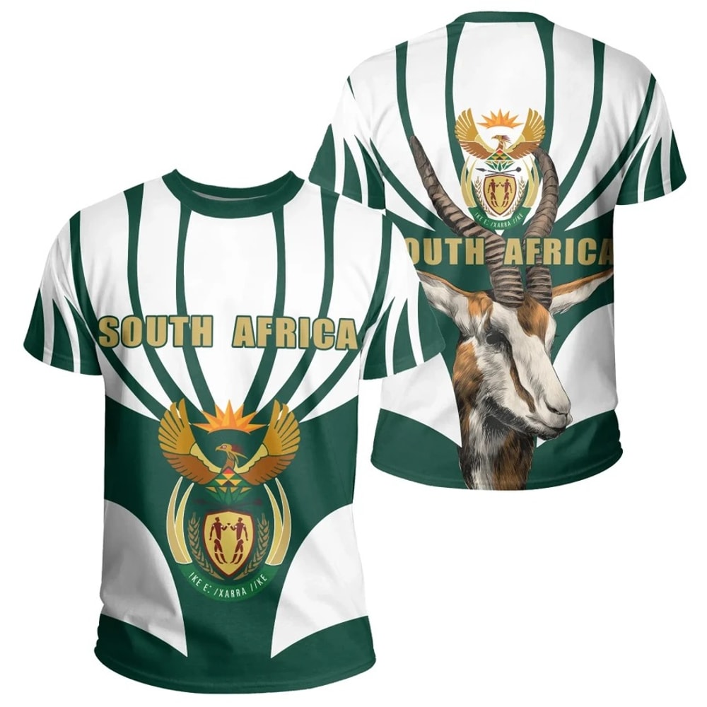 South Africa King Protea White Tee, African T-shirt For Men Women