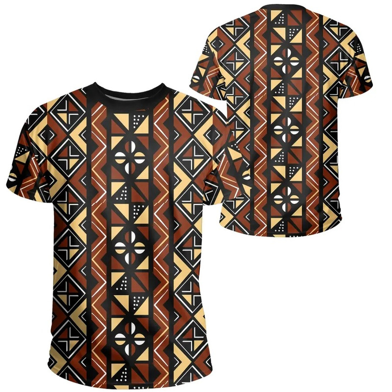 Coffee Bogolan Tee, African T-shirt For Men Women