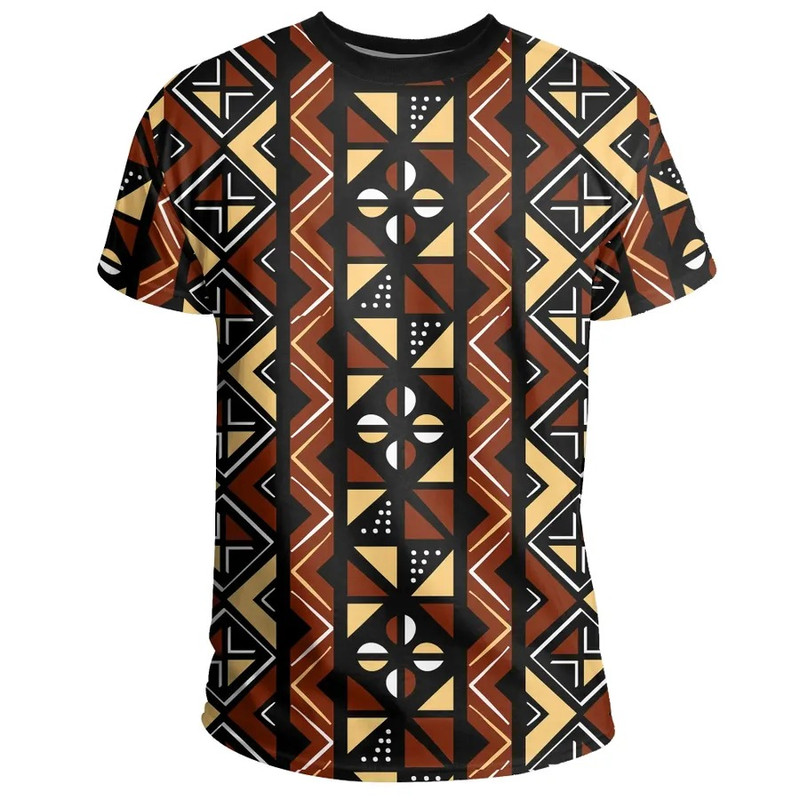 Coffee Bogolan Tee, African T-shirt For Men Women